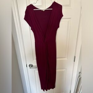 Burgundy dress with skirt/overlay